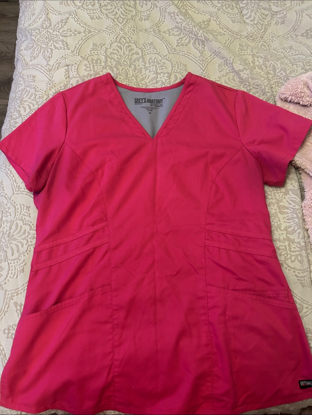 Grey's Anatomy Women's V-Neck Scrub Top - Bright Pink